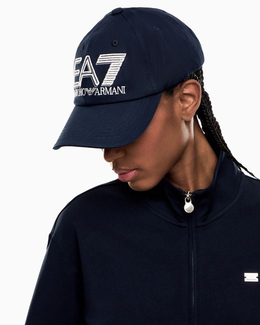 EA7 Blue Visibility Cotton Baseball Cap