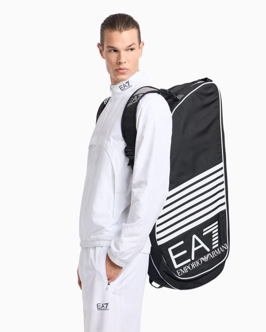 EA7 Black Tennis Pro Racket Backpack for men