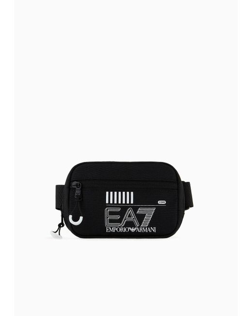 EA7 Black Asv Recycled-fabric Train Core Belt Bag