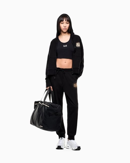 EA7 Blue Cotton-Blend Visibility Tracksuit