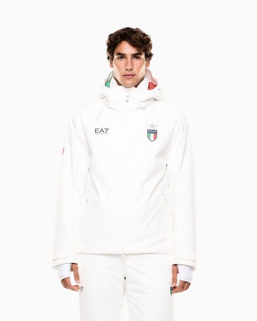 EA7 White Ski Jacket for men