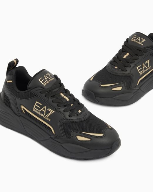 EA7 Black Sneakers Ace Runner New With Rubber Soles