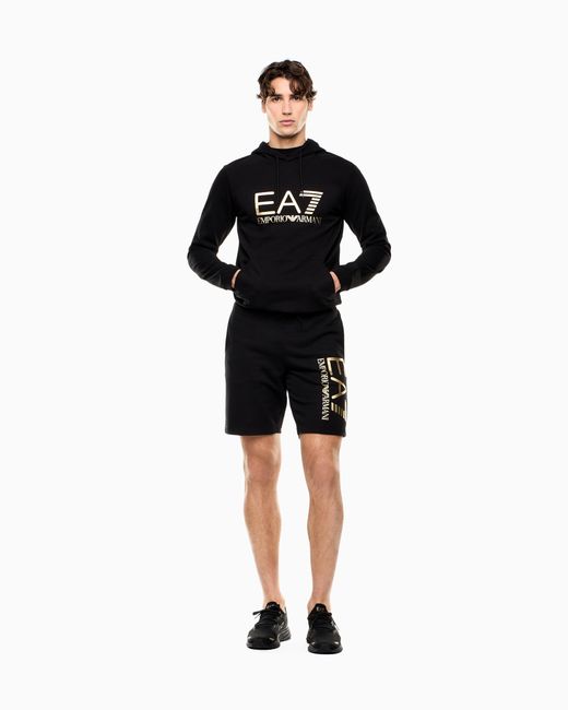 EA7 Black Slim Fit Hoodie Core Identity for men