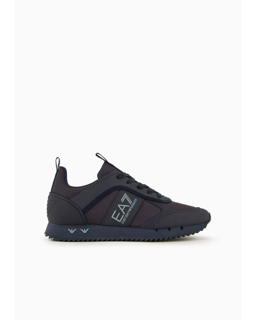 EA7 Blue Black & White Cordura Sneakers