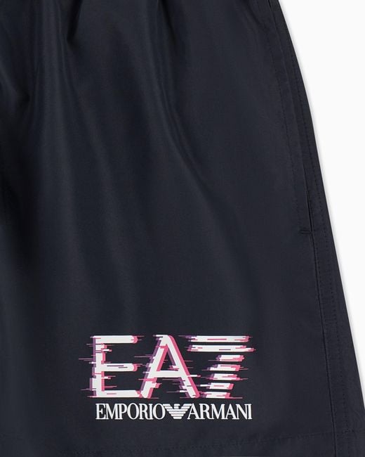 EA7 Blue Visibility Swim Trunks for men