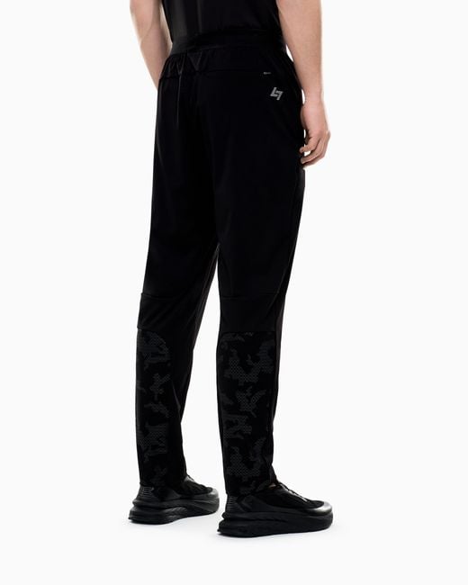 EA7 Black Dynamic Athlete Trousers for men