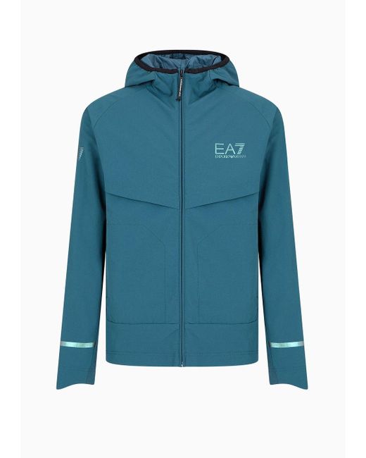 EA7 Dynamic Athlete Sweatshirt Mit Kapuze Aus Technischem Ventus7-funktionsgewebe in Blue für Herren