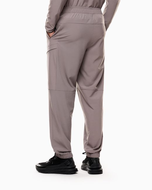 EA7 Gray Dynamic Athlete Trousers for men