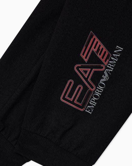 EA7 Black Visibility Boy Cotton Jogger Pants for men