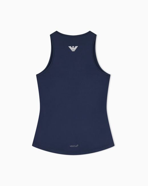EA7 Blue Breathable Technical Top With Stretch For Tennis Pro