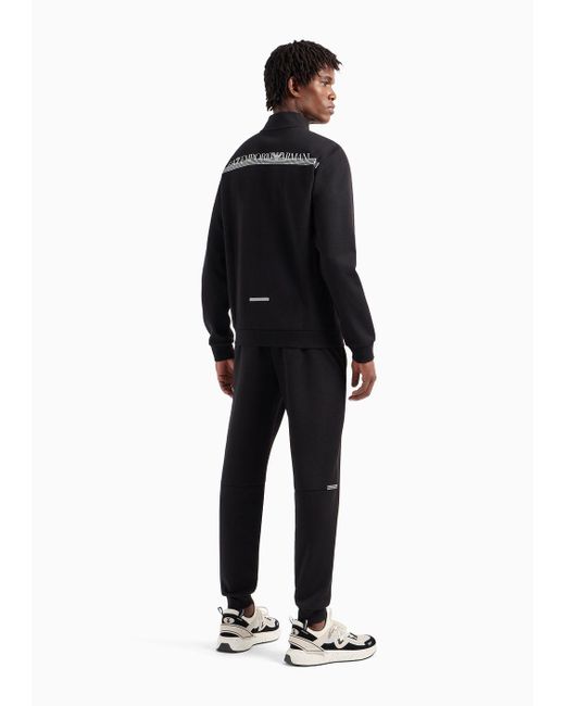 EA7 Black Dynamic Athlete Tracksuit In Natural Ventus7 Technical Fabric for men
