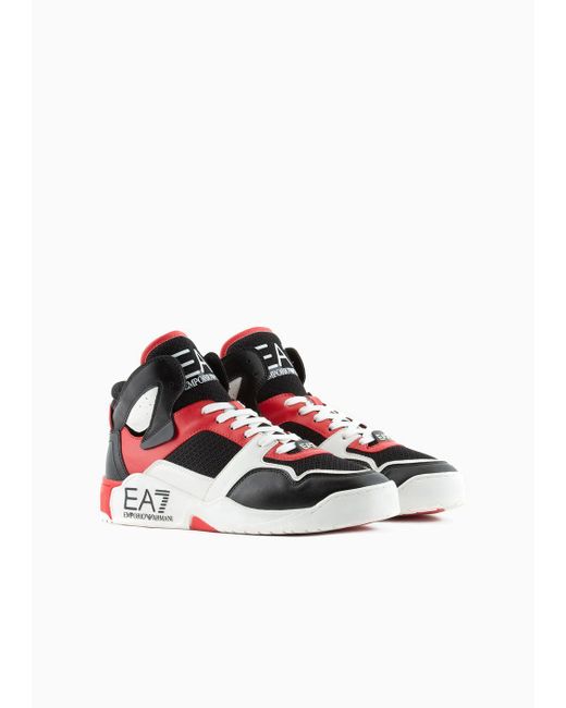 EA7 White New Basket Sneakers