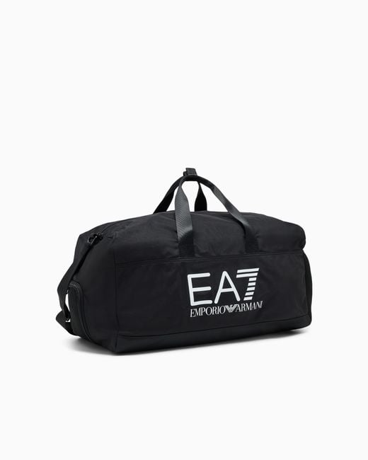 EA7 Black Gym Bag With Outside Coating