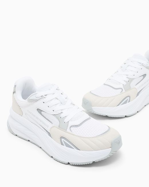EA7 White Crusher Sonic Mix Sneakers