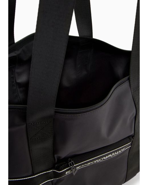 EA7 Black Packbare Einkaufstasche Aus Funktionsgewebe