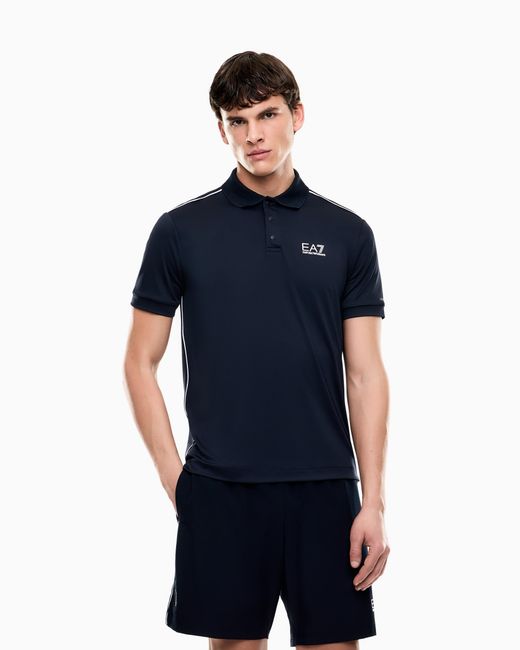 EA7 Blue Tennis Pro Polo Shirt for men