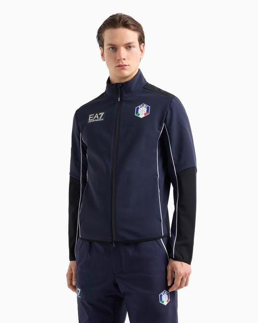 EA7 Blue Fisi Collection Softshell Ski Jacket for men