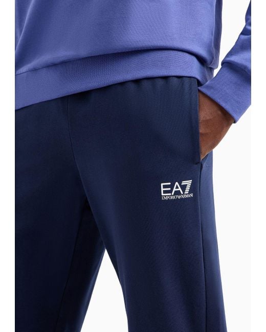 EA7 Blue Cotton Visibility Tracksuit for men
