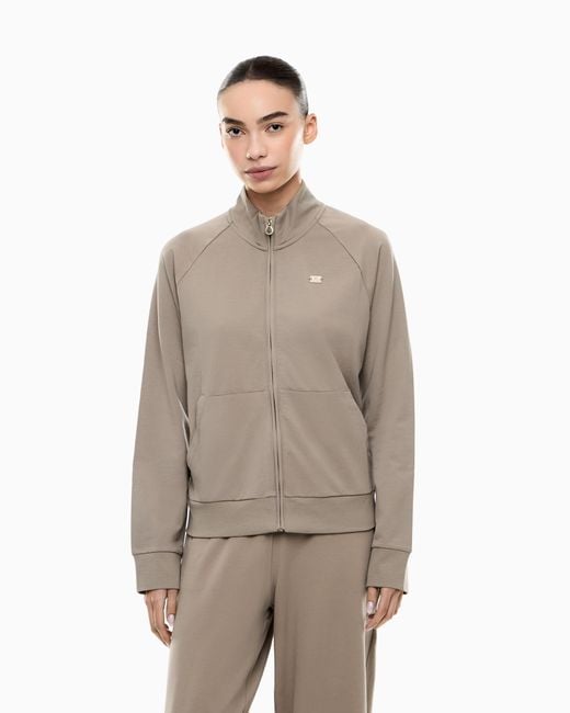 EA7 Natural Sweatshirt Core Lady Regular Fit Stretch Cotton