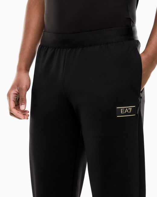 EA7 Blue Stretch Viscose-Blend Joggers for men