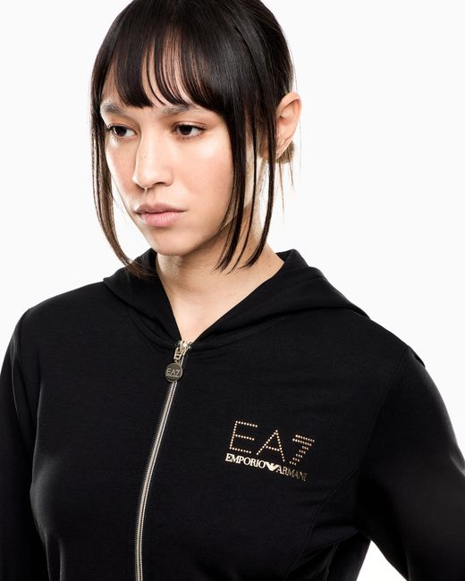 EA7 Black Evolution Hooded Sweatshirt
