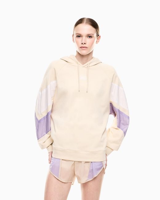 EA7 Natural Cotton-Blend Hooded Sweatshirt
