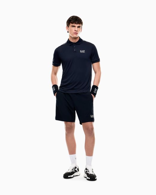 EA7 Blue Tennis Pro Polo Shirt for men