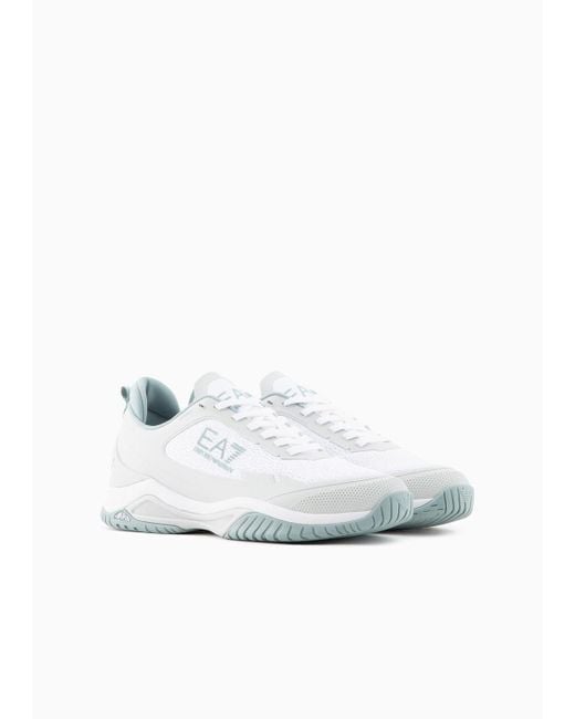EA7 White Tennis Hard Sneakers