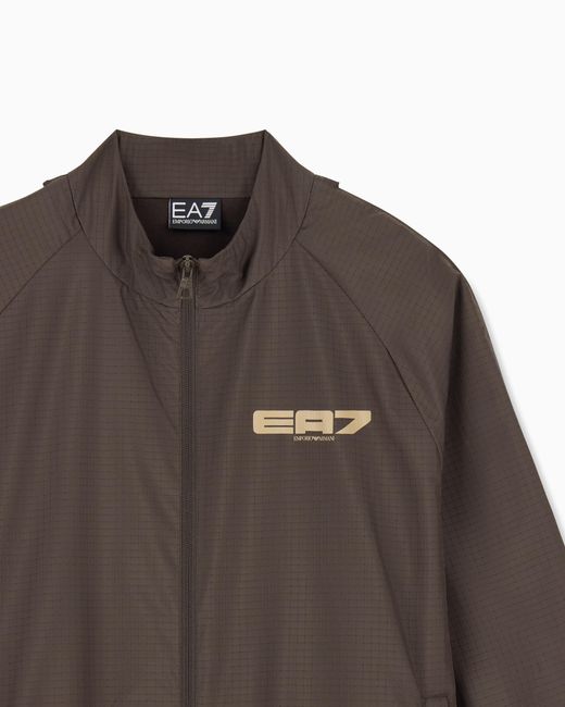 EA7 Brown Oversized Sweatshirt Graphic Series With Full Zip for men