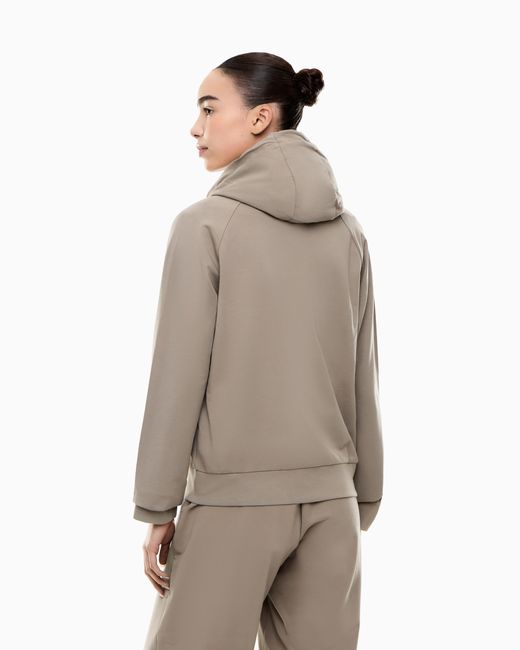 EA7 Natural Logo Sweatshirt With Zip And Drawstring Hood Core Lady