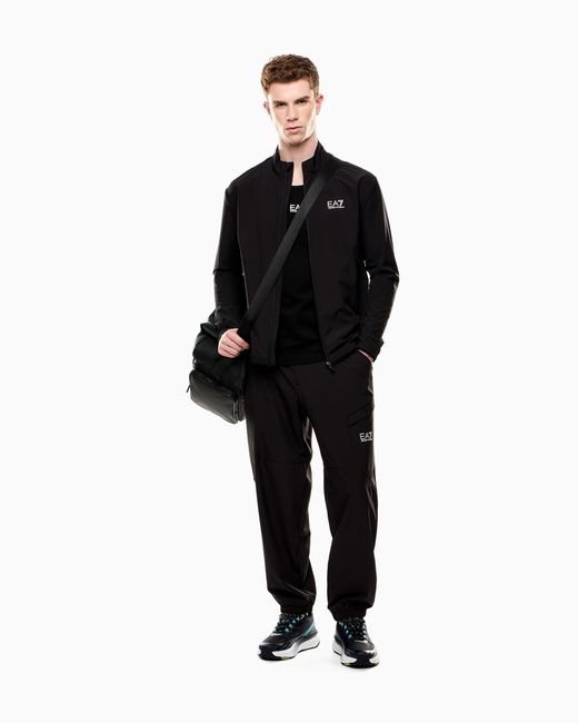 Felpa Con Zip Dynamic Athlete di EA7 in Black da Uomo