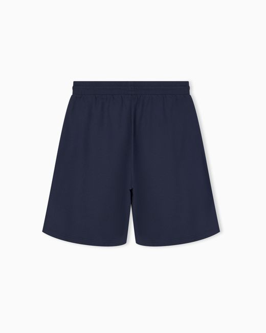 EA7 Blue Armani Olimpia Milano Pure Cotton Bermuda Shorts for men
