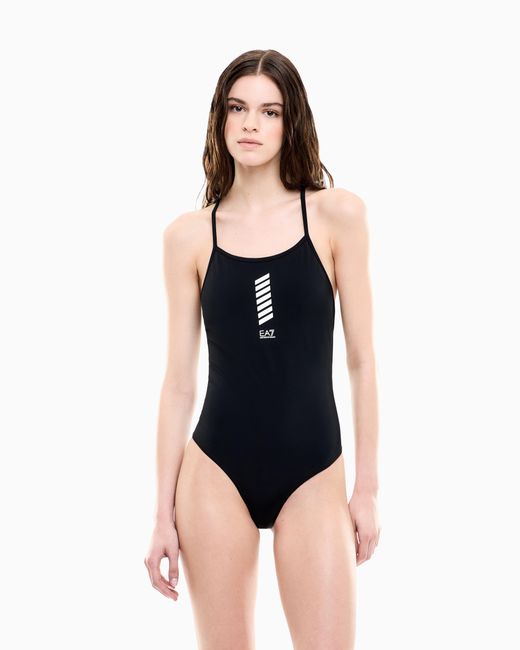 EA7 Blue One-Piece Swimsuit