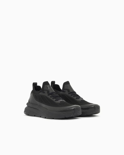 EA7 Black Crusher Sonic Knit Sneakers