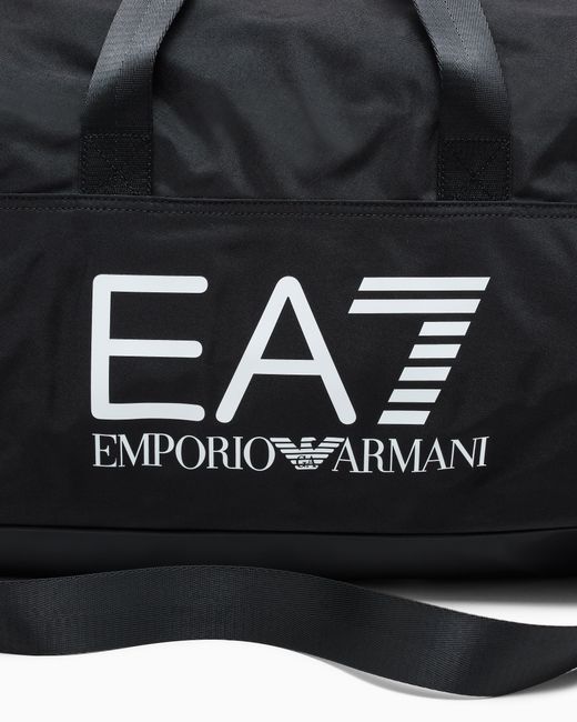 EA7 Black Gym Bag With Outside Coating