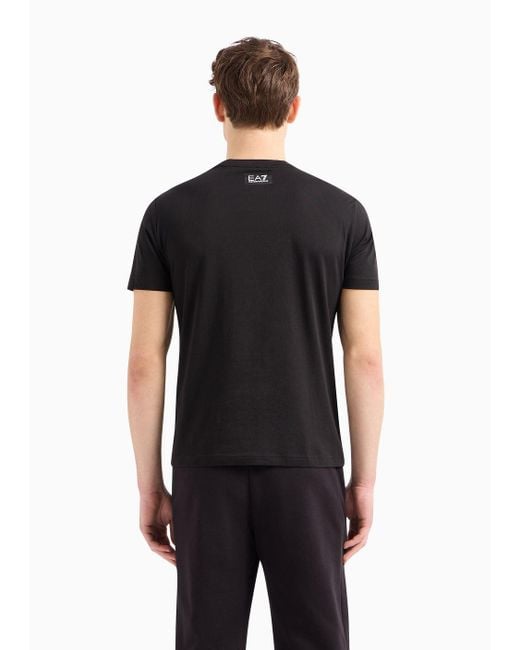 EA7 Black Graphic Series Cotton T-shirt for men