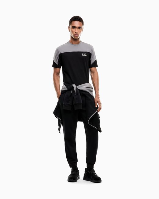 EA7 Black Regular Fit T-Shirt for men