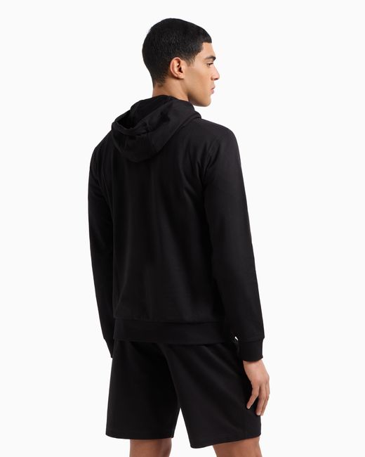 Felpa Con Cappuccio Visibility di EA7 in Black da Uomo
