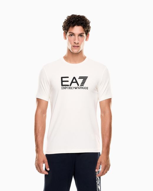 T-Shirt A Maniche Corte Visibility di EA7 in White da Uomo