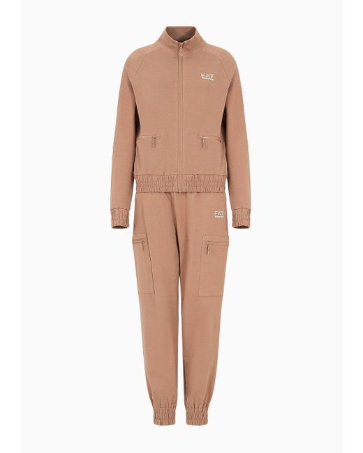 EA7 Natural Stretch Cotton Tracksuit With Cargo Trousers