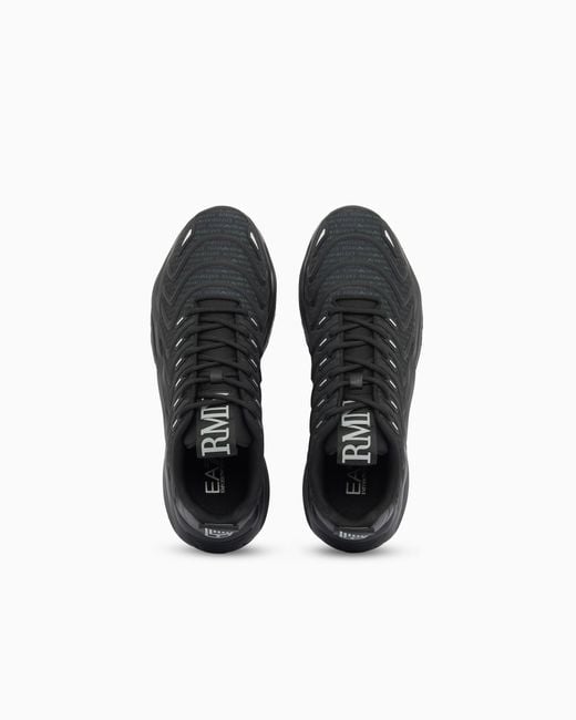 EA7 Black Sneaker Infinity Neo Aus Mesh Mit Schnürung Und Wellenmuster
