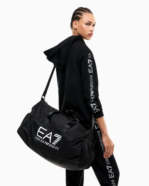 EA7 Black Gym Bag With Outside Coating
