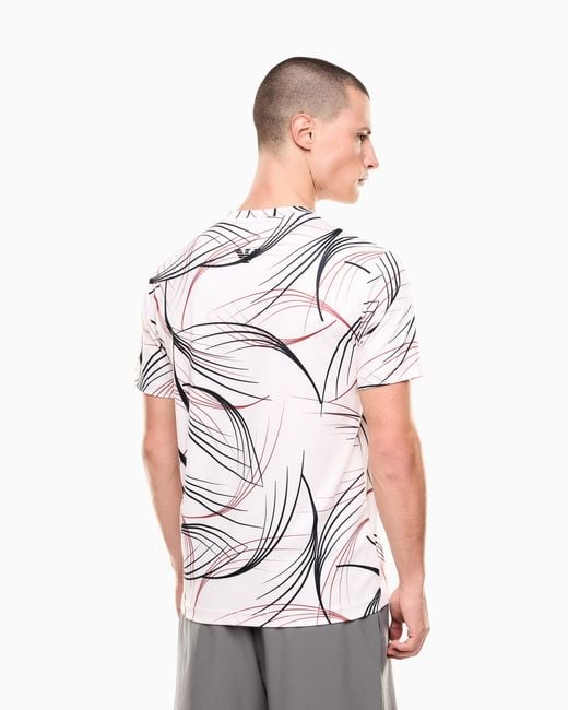 EA7 White Tennis Pro Print T-Shirt for men