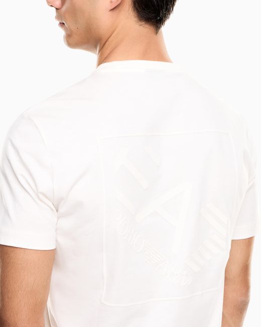 EA7 White Logo Series Cotton-Jersey T-Shirt for men