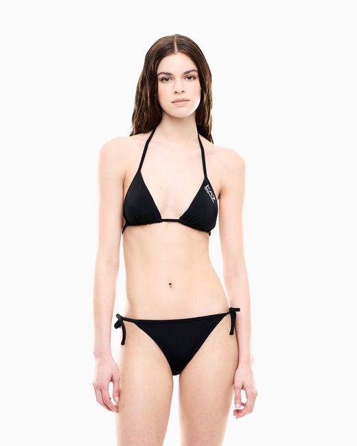EA7 White Triangle Bikini With Logo