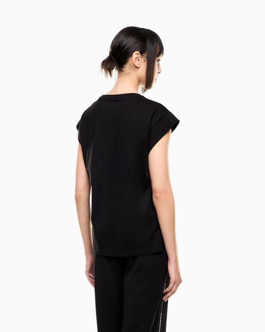 EA7 Black Logo Series Cotton-Jersey T-Shirt