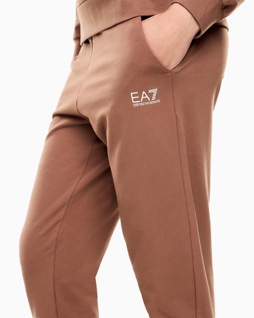 EA7 Pink Stretch Cotton Crewneck Logo Tracksuit