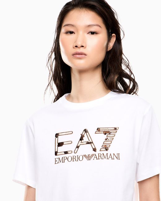 EA7 White Logo Series Jersey T-Shirt