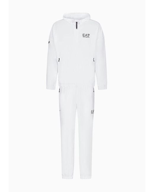 EA7 White Tennis Pro Tracksuit In Ventus7 Technical Fabric for men
