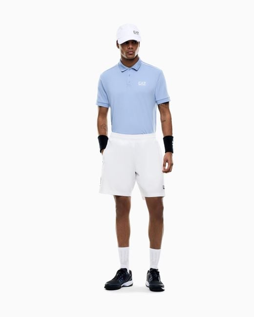 EA7 Blue Tennis Pro Polo Shirt for men